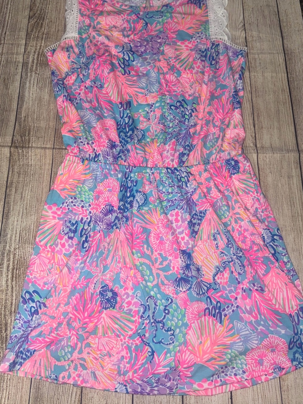 Lilly Pulitzer Pink Blue Purple Coral-Print Sleeveless Dress